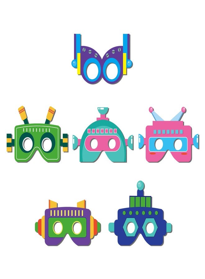 Lide Road 12 PCS Robot Paper Masks Birthday Party Cosplay Masks for Birthday Partys Bots Party Supplies Gift Robots Favor Cosplay Dress up Costumes for Kids Boy Girl Favors - Image 4